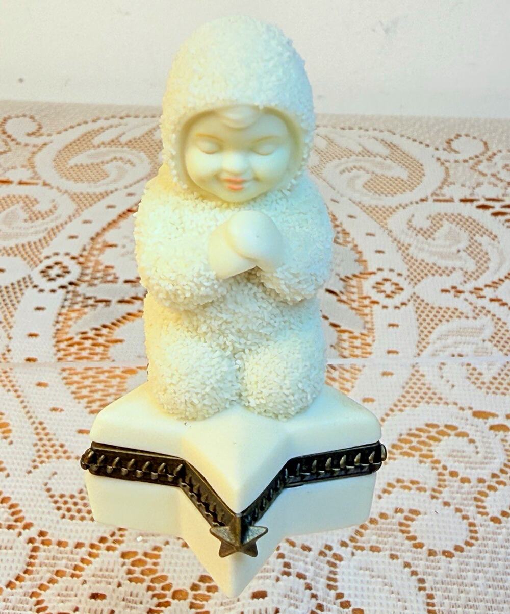 Department 56 Sweet Dreams Star Angel Jewelry Box, White, Lidded Ceramic/Metal
